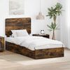 vidaXL Storage Bed with Drawer Smoked Oak 75 x 190 cm Engineered Wood