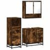 vidaXL 3 Piece Bathroom Furniture Set Smoked Oak Engineered Wood