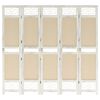 vidaXL 5-Panel Room Divider Cream 175x165 cm Fabric