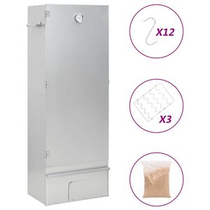 vidaXL BBQ Oven Smoker with Wood Chips 44.5x29x110 cm Galvanised steel