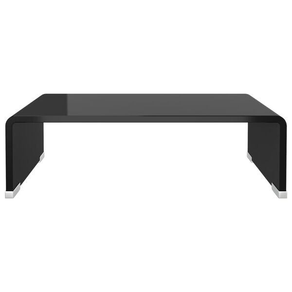 vidaXL TV Stand/Monitor Riser Glass Black 40x25x11 cm