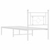 vidaXL Metal Bed Frame without Mattress with Headboard White 75x190cm