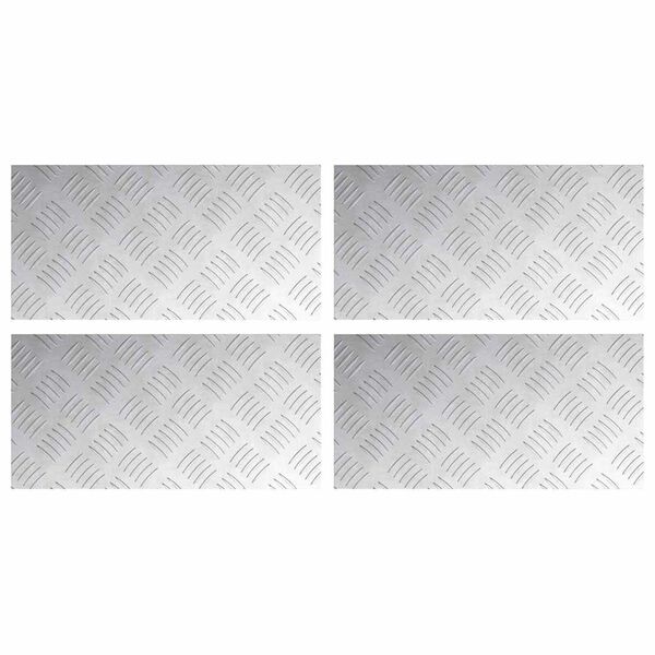 vidaXL Stair Tread Rectangular 4 pcs Silver 40 x 20 cm Aluminium