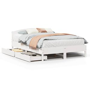 vidaXL Bed Frame without Mattress White 120x190 cm Small Double Solid Wood Pine