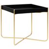 vidaXL Side Table | Black and Gold | MDF and Steel | Small | Durable