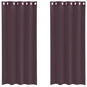 vidaXL Voile Curtains with Grommets 2 pcs Purple 140x225 cm