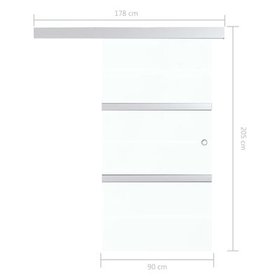 vidaXL Sliding Door with Soft Stops ESG Glass and Aluminium 90x205 cm