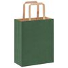 vidaXL Paper Bags 250 pcs with Handles Green 18x8x22 cm