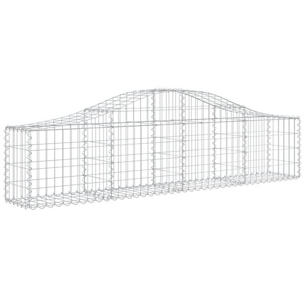 vidaXL Arched Gabion Baskets 11 pcs 200x30x40/60 cm Galvanised Iron