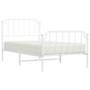 vidaXL Metal Bed Frame without Mattress with Footboard White 100x200cm