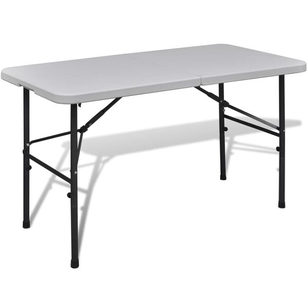 vidaXL Foldable Garden Table 122 cm HDPE White