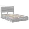 vidaXL Storage Bed Grey Sonoma 140 x 200 cm Engineered Wood