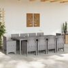vidaXL Garden Dining Set 11 pcs Light Grey Polypropylene
