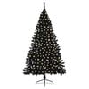 vidaXL Artificial Pre-lit Christmas Tree Black 210 cm PVC