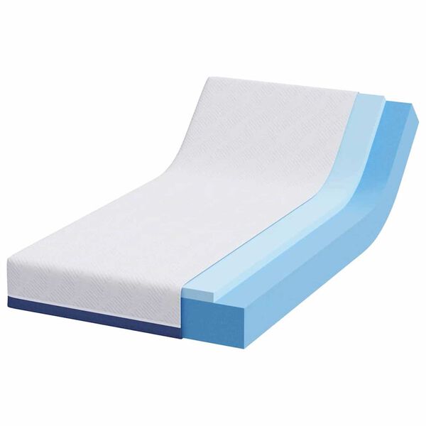 vidaXL Mattress White and Blue 100 x 200 cm Gel-Infused Foam