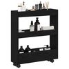 vidaXL Narrow Storage Trolley Black Oak 60 x 18 x 70 cm