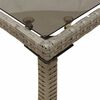 vidaXL Garden Table with Glass Top Grey 115x54x74 cm Poly Rattan