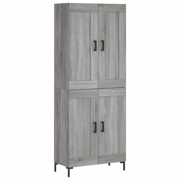 vidaXL Highboard Grey Sonoma 69.5x34x180 cm Engineered Wood