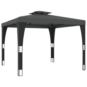 vidaXL Gazebo with Double Roof Anthracite 2.98x2.98 m Steel