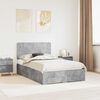 vidaXL Bed Frame Concrete Grey 135 x 190 cm Engineered Wood