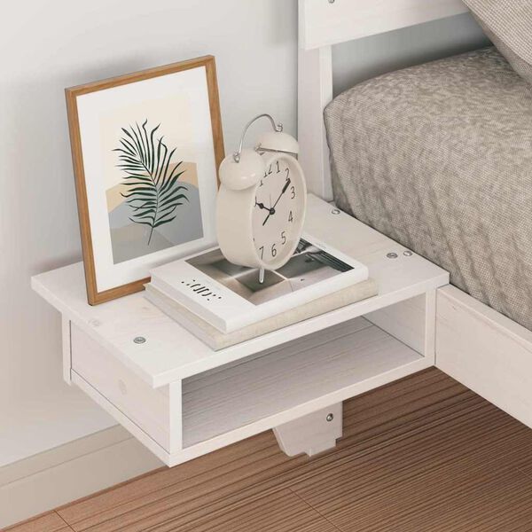 vidaXL Bed Frame with Headboard White 75 x 190 cm Solid Pine Wood