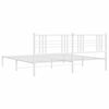 vidaXL Metal Bed Frame without Mattress with Headboard White 180x200cm