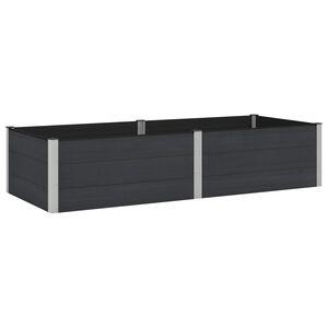 vidaXL Garden Raised Bed Black 250 x 100 x 54 cm WPC and Aluminium