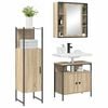 vidaXL Bathroom Furniture Set with Shelf 3 pcs Brown Engineered wood