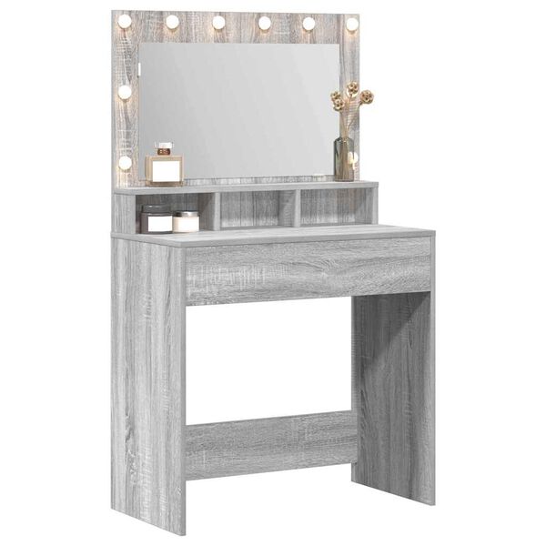 vidaXL Dressing Table Grey Sonoma 75.5 x 41 x 135 cm Engineered Wood