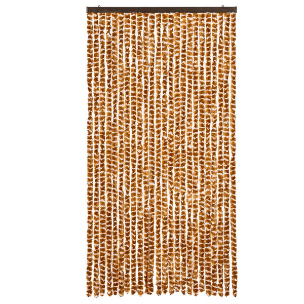 vidaXL Fly Curtain Ochre and White 100x230 cm Chenille