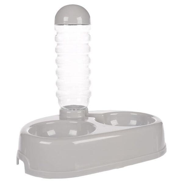 FLAMINGO Feeding Bowl with Water Dispenser 850 ml Grey