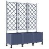 vidaXL Garden Planter with Trellis&Wheels 3 pcs Grey 120 x 40 x 149 cm
