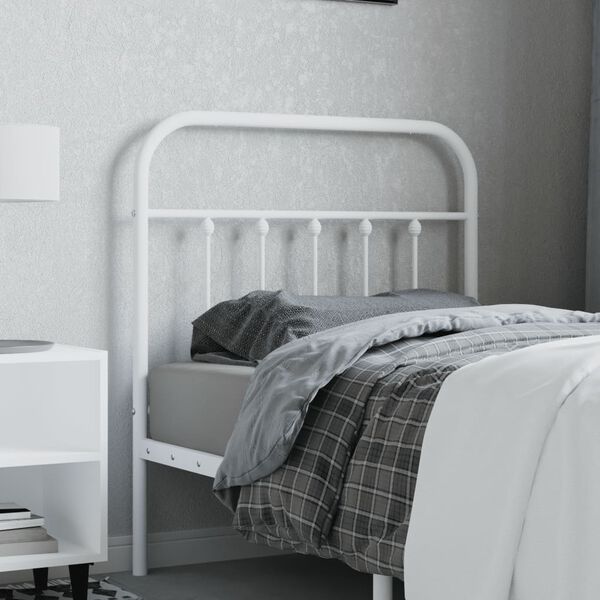 vidaXL Metal Headboard White 80 cm