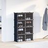 vidaXL Storage Cube Organiser with 8 Cubes and Doors Black PP