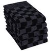 vidaXL 50 Piece Towel Set Black and Grey Cotton