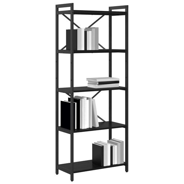 vidaXL Bookshelf Black Oak 60 x 30 x 155 cm Engineered Wood