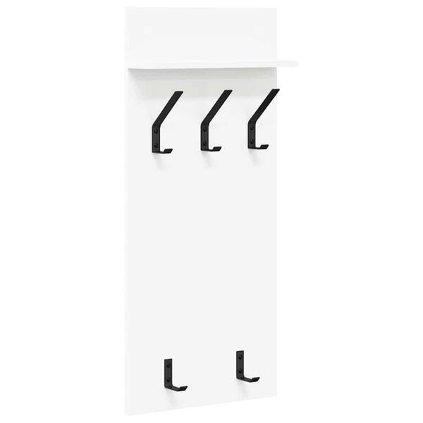 vidaXL Wall-Mounted Coat Rack White 40 x 10 x 90 cm Engineered wood