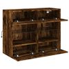vidaXL TV Wall Cabinet with LED Lights Smoked Oak 78.5x30x60.5 cm