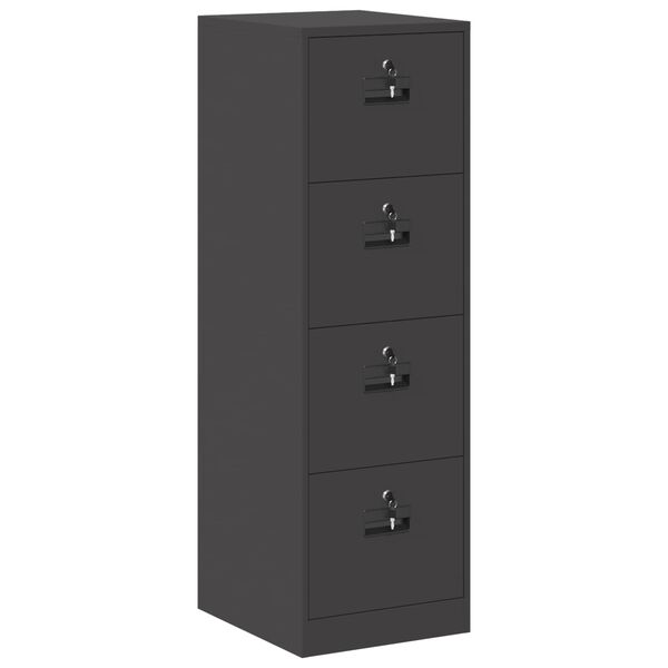 vidaXL File Cabinet 2 pcs Black 44 x 50 x 139 cm Cold-Rolled Steel