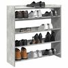 vidaXL Shoe Rack Concrete Grey 80x25x81 cm Engineered Wood