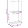 vidaXL Tubular Shelf with Storage White 43 x 27 x 90 cm Aluminium
