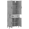 vidaXL Highboard Concrete Grey 69.5x34x180 cm Engineered Wood