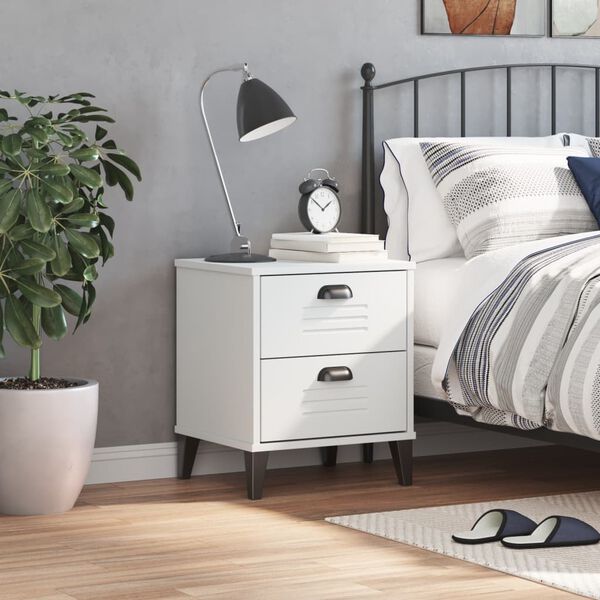 vidaXL Bedside Cabinet VIKEN White Engineered Wood