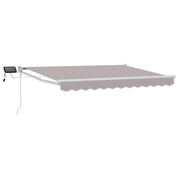 vidaXL Manual Retractable Awning with LEDs Light Grey 3 x 2.5 m