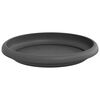 vidaXL Round Flower Tray 24 pcs Black &Oslash; 14 x 2 cm Plastic