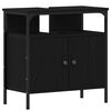 vidaXL Bathroom Vanity Units with Shelf 3 pcs Black Engineered wood