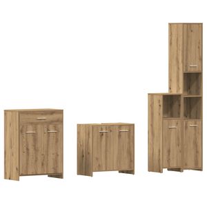 vidaXL 4 Piece Bathroom Furniture Set Artisan Oak Engineered Wood