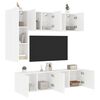 vidaXL 5 Piece TV Wall Units White Engineered Wood