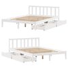 vidaXL Bed Frame without Mattress White 150x200 cm King Size Solid Wood Pine