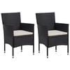 vidaXL Garden Dining Chairs 2 pcs Poly Rattan Black